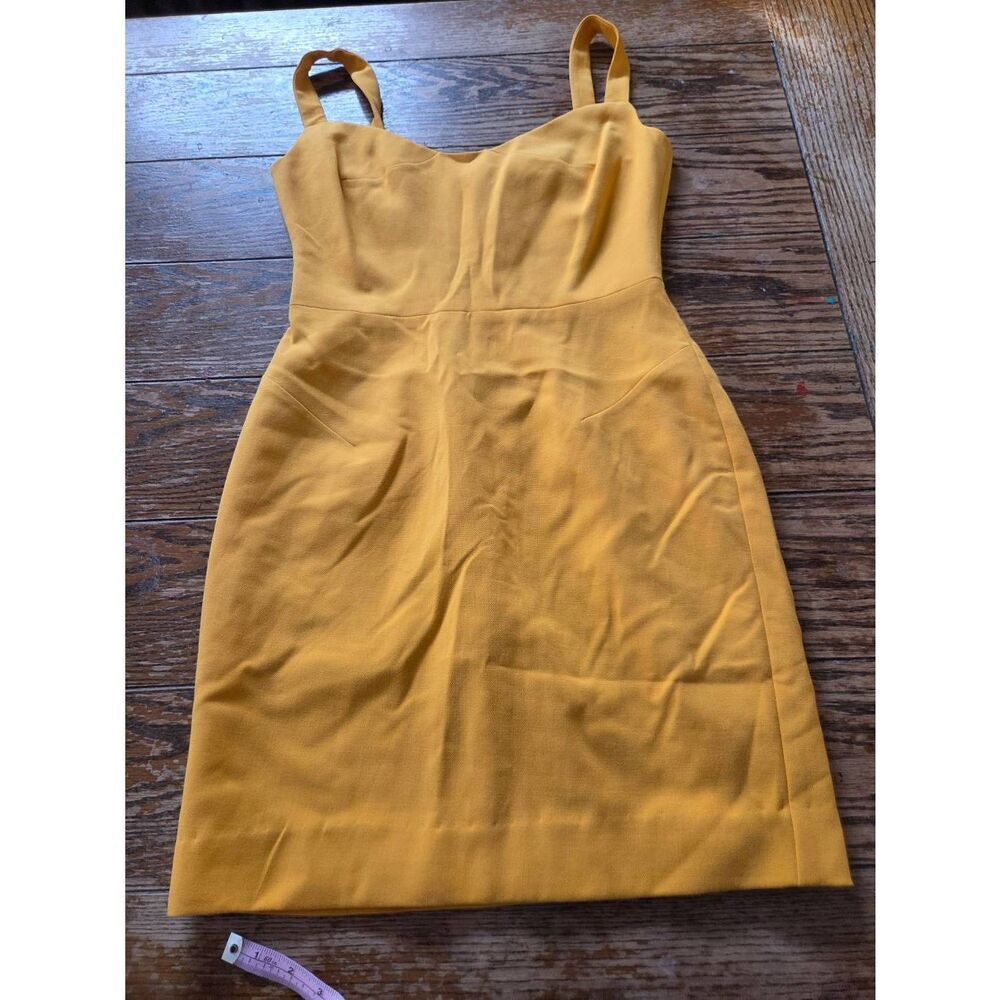 Black Halo yellow minimal dress sz 6
